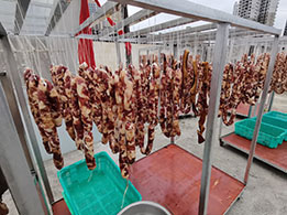 信陽(yáng)6型臘腸烘干房工作現(xiàn)場(chǎng)